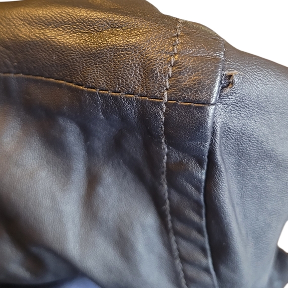ATM Black Waxy Leather Cargo Jacket Women's Size XS - Picture 6 of 8